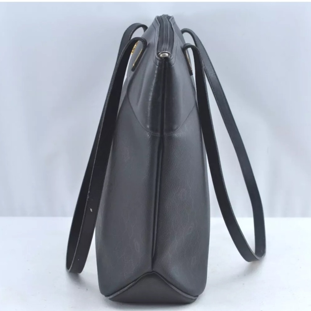 Authentic Christian Dior Honeycomb Shoulder Tote Bag PVC Leather Black - Picture 6 of 13